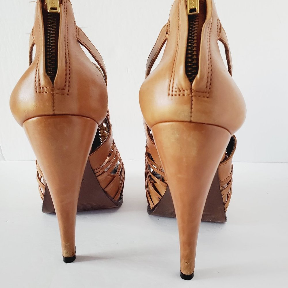 Elizabeth and James Tan Cutout Heels - Picture 5 of 11